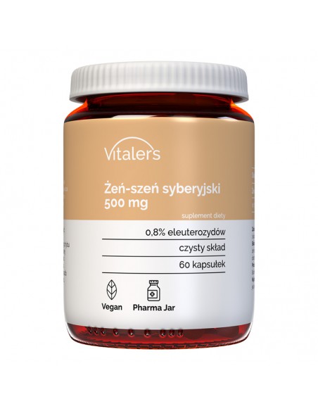 Vitaler's Żeń-szeń syberyjski (Женьшень сибирский-Элеутерококк) 500 мг, 60 капсул